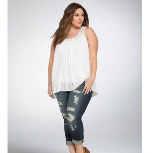 Torrid Chiffon Braided Lace Tank Top